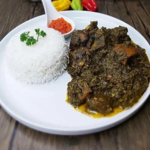 Cassava leaf with rice