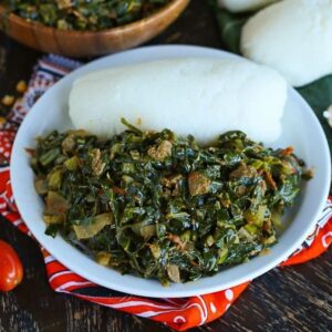 Fufu vegetable fish and beef